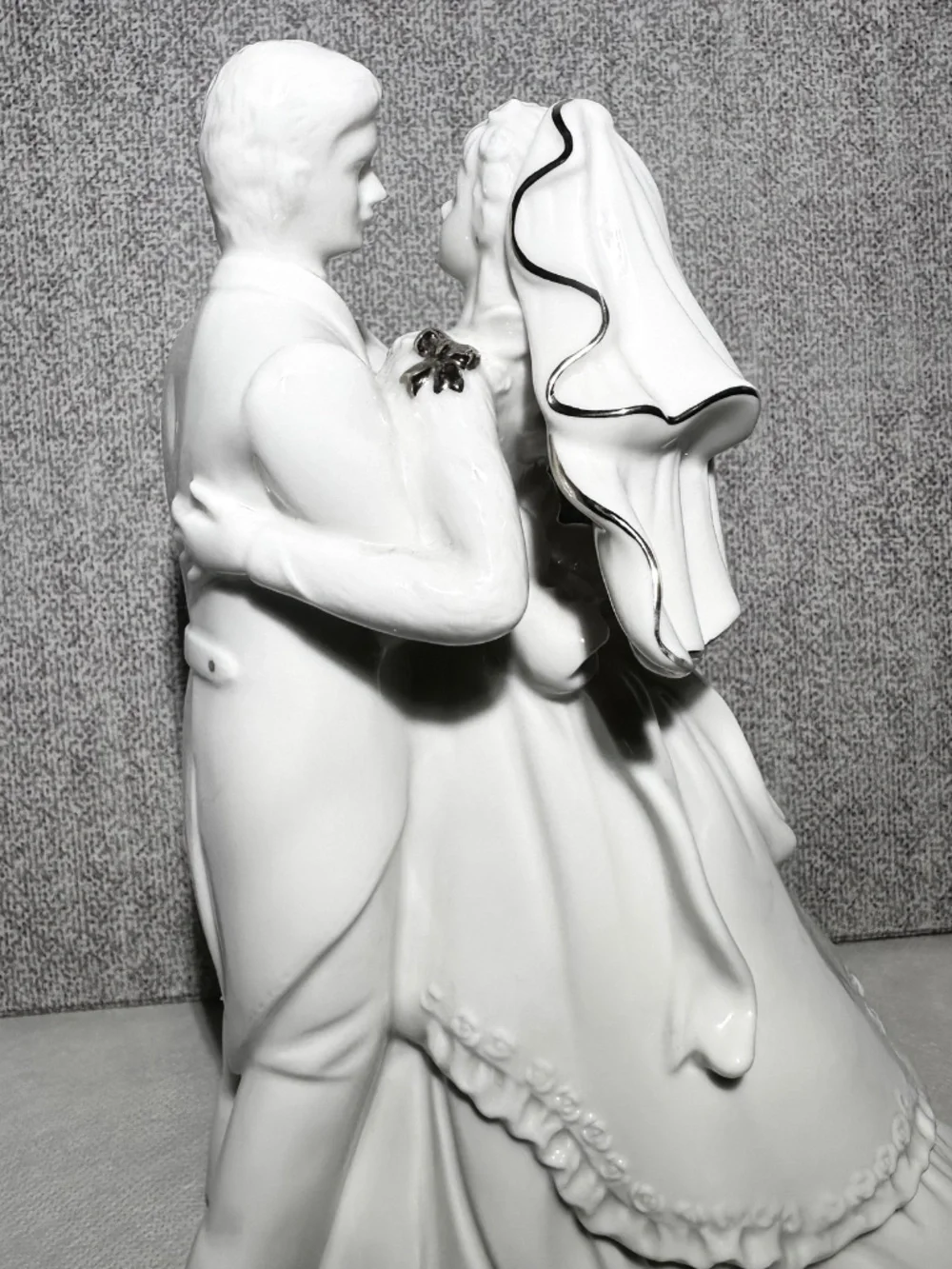 Bride and Groom White Porcelain 5” Wedding Cake Topper Mikasa